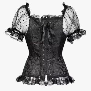 Black Peasant Corset Lace. Size Medium